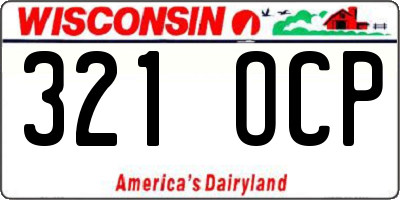 WI license plate 321OCP
