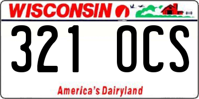 WI license plate 321OCS