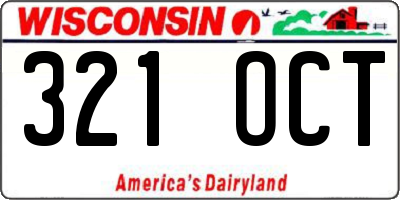 WI license plate 321OCT
