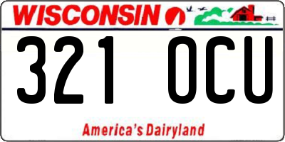 WI license plate 321OCU