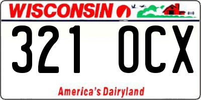 WI license plate 321OCX