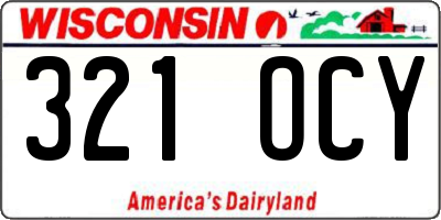 WI license plate 321OCY