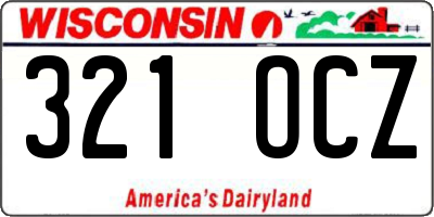 WI license plate 321OCZ