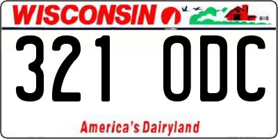 WI license plate 321ODC