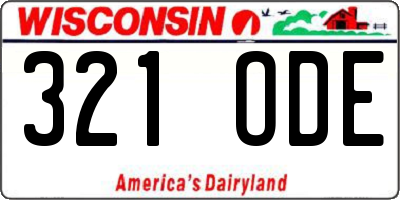 WI license plate 321ODE