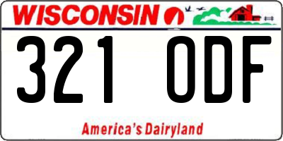 WI license plate 321ODF