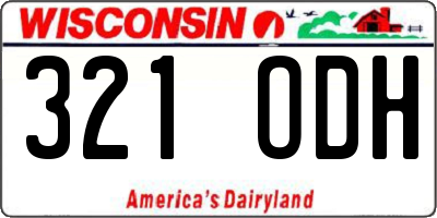 WI license plate 321ODH