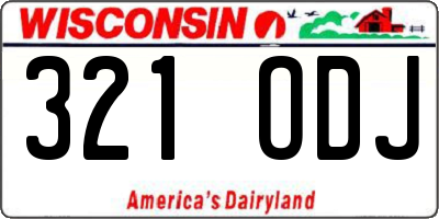 WI license plate 321ODJ