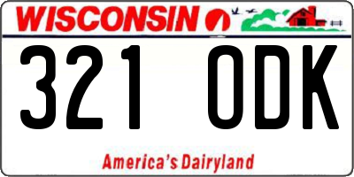 WI license plate 321ODK