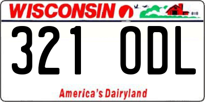 WI license plate 321ODL