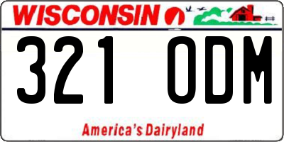 WI license plate 321ODM