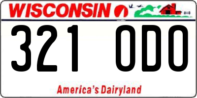 WI license plate 321ODO