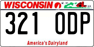 WI license plate 321ODP