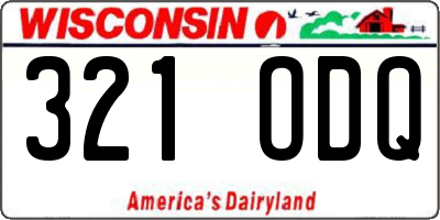 WI license plate 321ODQ