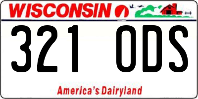 WI license plate 321ODS