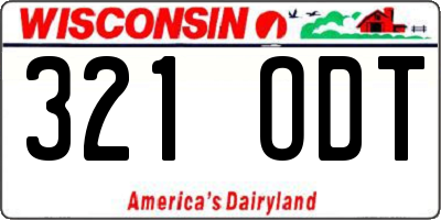 WI license plate 321ODT