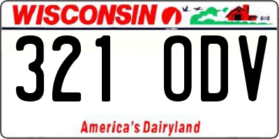 WI license plate 321ODV