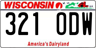 WI license plate 321ODW