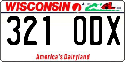 WI license plate 321ODX