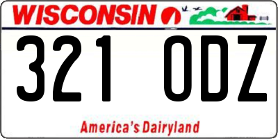 WI license plate 321ODZ