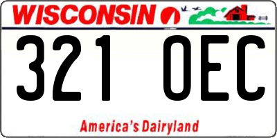 WI license plate 321OEC