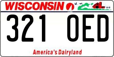 WI license plate 321OED