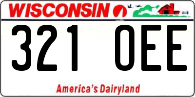 WI license plate 321OEE