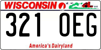 WI license plate 321OEG