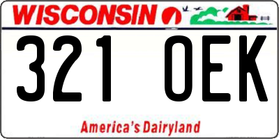 WI license plate 321OEK