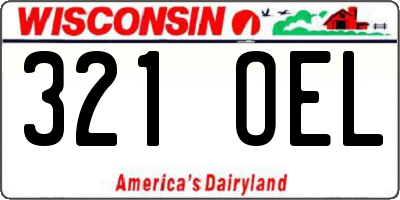 WI license plate 321OEL