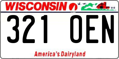 WI license plate 321OEN