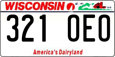 WI license plate 321OEO
