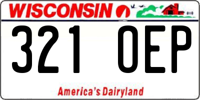 WI license plate 321OEP