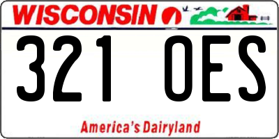 WI license plate 321OES