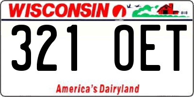 WI license plate 321OET