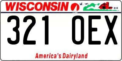 WI license plate 321OEX