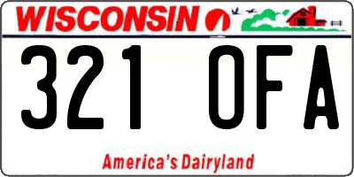WI license plate 321OFA