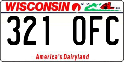 WI license plate 321OFC