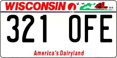 WI license plate 321OFE