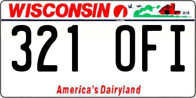 WI license plate 321OFI