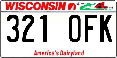 WI license plate 321OFK