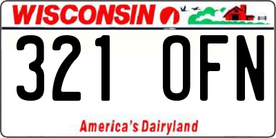 WI license plate 321OFN