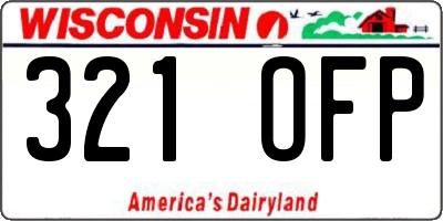 WI license plate 321OFP
