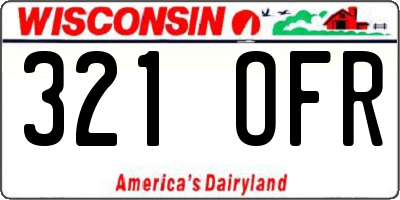 WI license plate 321OFR