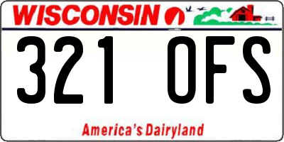 WI license plate 321OFS