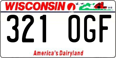 WI license plate 321OGF