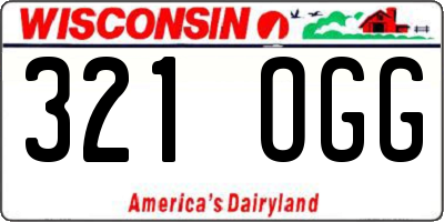 WI license plate 321OGG
