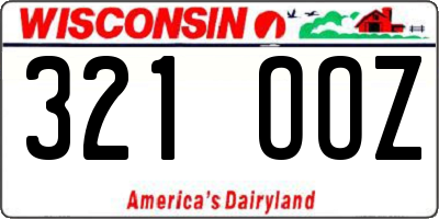 WI license plate 321OOZ
