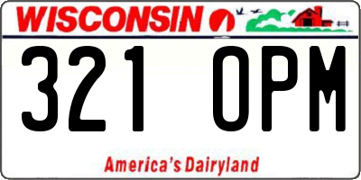 WI license plate 321OPM