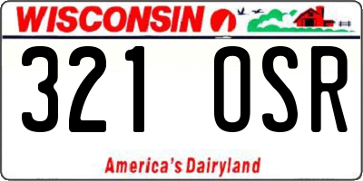 WI license plate 321OSR